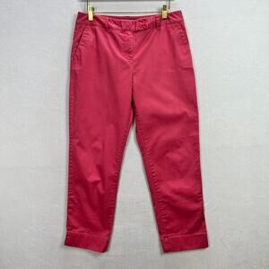 Vineyard Vines Coral Stretch Cropped Chino Dress Pants with Pockets, Size 8